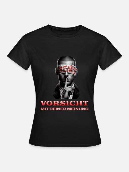 Vorsicht, Subtile Botschaft mit Augenbinde - Frauen T-Shirt - Schwarz