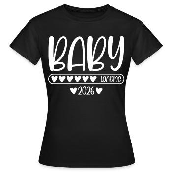 Bébé 2026 chargement - T-shirt Femme - noir - Devant - AI Model Female 172 dark (172cm)