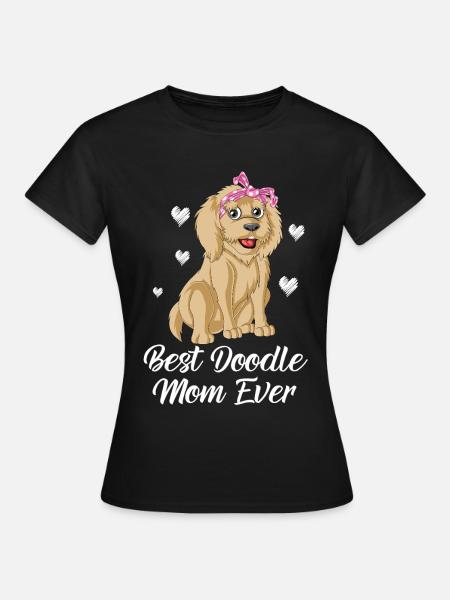 Doodle Mama Hund Illustration - Frauen T-Shirt - Schwarz