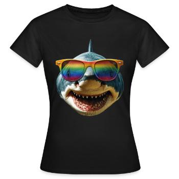 requin requin tigre requin plongeur requins mignons grand requin blanc - T-shirt Femme - noir - Devant - AI Model Female 172 dark (172cm)