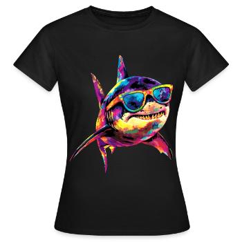 requin requin tigre requin plongeur requins mignons grand requin blanc - T-shirt Femme - noir - Devant - AI Model Female 172 dark (172cm)