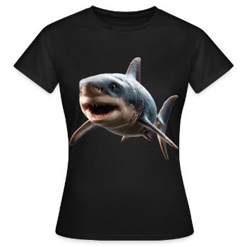 requin requin tigre requin plongeur requins mignons grand requin blanc - T-shirt Femme - noir - Devant - AI Model Female 172 dark (172cm)