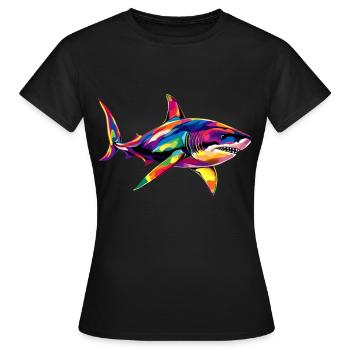 requin requin tigre requin plongeur requins mignons grand requin blanc - T-shirt Femme - noir - Devant - AI Model Female 172 dark (172cm)