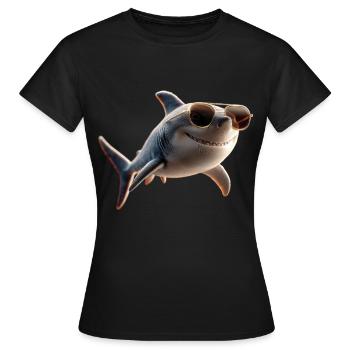 requin requin tigre requin plongeur requins mignons grand requin blanc - T-shirt Femme - noir - Devant - AI Model Female 172 dark (172cm)