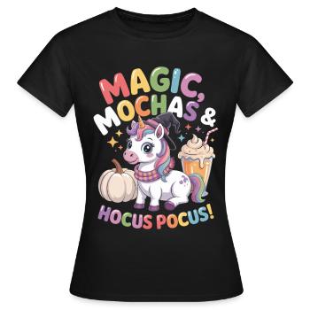 Magischer Einhorn Hocus Pocus Design - Frauen T-Shirt - Schwarz - Vorne - AI Model Female 172 dark (172cm)