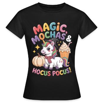 Magischer Einhorn Halloween Spaß - Frauen T-Shirt - Schwarz - Vorne - AI Model Female 172 dark (172cm)