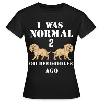 T-shirt fantaisiste Golden Doodle Humour - T-shirt Femme - noir - Devant - AI Model Female 172 dark (172cm)