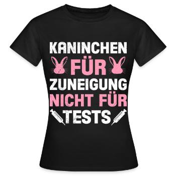 Animal Welfare RABBITS FOR AFFECTION NOT FOR TESTS - Women's T-Shirt - black - Front - AI Model Female 172 dark (172cm)