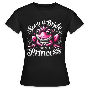 Frog Princess Soon to Be Bride Design  bachelorett - Women's T-Shirt - black - Front - AI Model Female 172 dark (172cm)