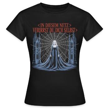 Gothic Web Quote Shirt – Dark Fantasy - Women's T-Shirt - black - Front - AI Model Female 172 dark (172cm)