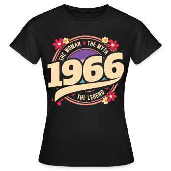 1966 Légende 60 Ans Anniversaire Femme - T-shirt Femme - noir - Devant - AI Model Female 172 dark (172cm)