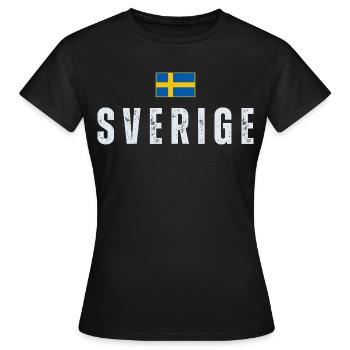 Schwedische Flagge, schwedischer Patriot - Frauen T-Shirt - Schwarz - Vorne - AI Model Female 172 dark (172cm)