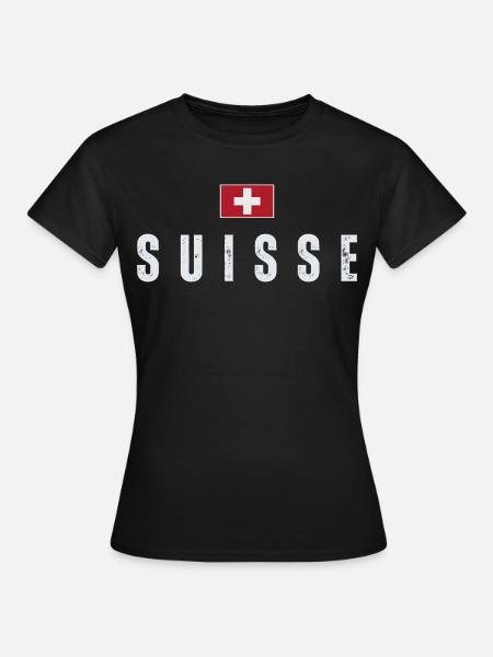 Flagge der Schweiz, Schweizer Stolz - Frauen T-Shirt - Schwarz