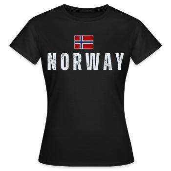 Norwegian flag, Norwegian patriot - Women's T-Shirt - black - Front - AI Model Female 172 dark (172cm)