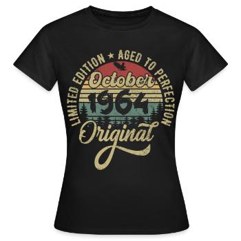 october 1964 anniversary october 1964 october - Women's T-Shirt - black - Front - AI Model Female 172 dark (172cm)
