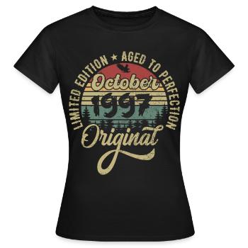 October 1997 Anniversary October 1997 October - Women's T-Shirt - black - Front - AI Model Female 172 dark (172cm)