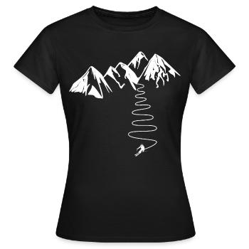 Cadeau Skieur De Haute Montagne Alpes Pyrenées - T-shirt Femme - noir - Devant - AI Model Female 172 dark (172cm)