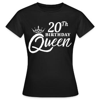 Reine du 20e anniversaire - T-shirt Femme - noir - Devant - AI Model Female 172 dark (172cm)