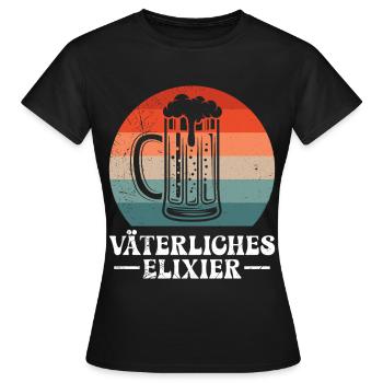 Paternité ÉLIXIR PATERNAIRE Drôle - T-shirt Femme - noir - Devant - AI Model Female 172 dark (172cm)