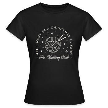 Strickgarn Liebhaber lustige Weihnachten stricken Strickerin - Frauen T-Shirt - Schwarz - Vorne - AI Model Female 172 dark (172cm)
