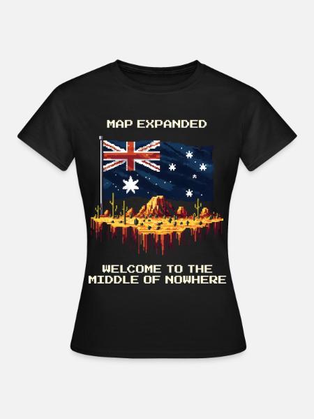 Karte erweitert: Mitte von Nirgendwo | Outback - Frauen T-Shirt - Schwarz