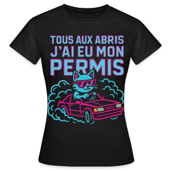 Driver Gift Driver's License - Women's T-Shirt - black - Front - AI Model Female 172 dark (172cm)