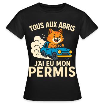 Driver Gift Driver's License - Women's T-Shirt - black - Front - AI Model Female 172 dark (172cm)