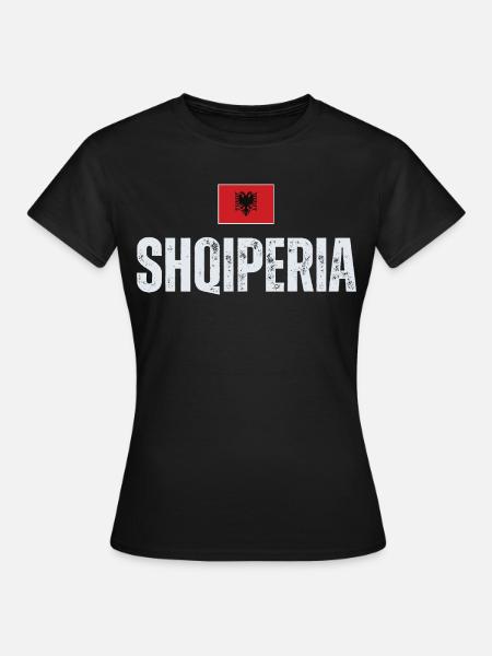 Fabriqué en Albanie, drapeau de l’Albanie - T-shirt Femme - noir