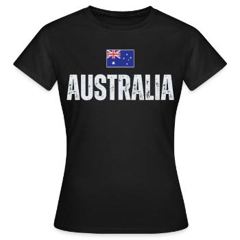 Flag Australia, j’adore l’Australie - T-shirt Femme - noir - Devant - AI Model Female 172 dark (172cm)