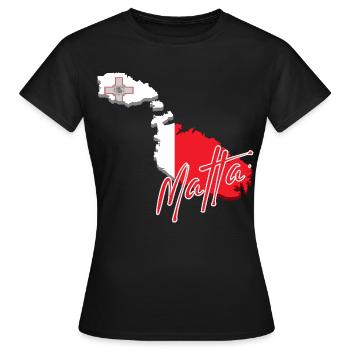 Drapeau de Malte, carte de Malte - T-shirt Femme - noir - Devant - AI Model Female 172 dark (172cm)
