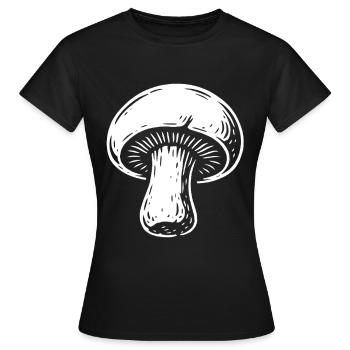 Champignon Pilzsammler - Pilze - Spruch - Frauen T-Shirt - Schwarz - Vorne - AI Model Female 172 dark (172cm)