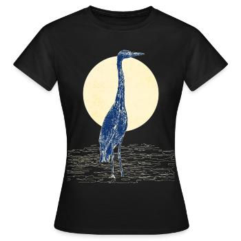 HÉRON CENDRÉ - T-shirt Femme - noir - Devant - AI Model Female 172 dark (172cm)