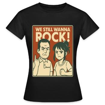 Rebellious Rock Parent Duo  - Women's T-Shirt - black - Front - AI Model Female 172 dark (172cm)