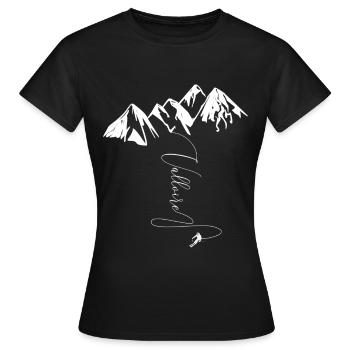 Valloire Alpes Francaise Haute Savoie - T-shirt Femme - noir - Devant - AI Model Female 172 dark (172cm)