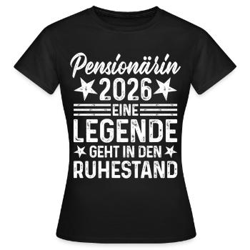 Pensioner 2026 Legend prend sa retraite - T-shirt Femme - noir - Devant - AI Model Female 172 dark (172cm)