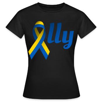 Boucle de l’allié de l’Ukraine - T-shirt Femme - noir - Devant - AI Model Female 172 dark (172cm)