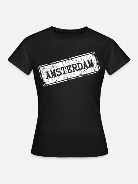 Amsterdam Street Style - Frauen T-Shirt - Schwarz