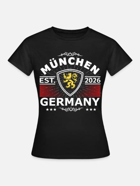 München Löwe Design – Stolz & Tradition - Frauen T-Shirt - Schwarz