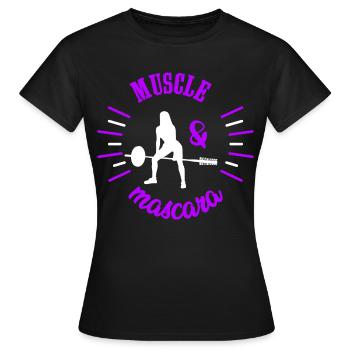 Puissance Féminine Muscle et Mascara Cadeau Femme - T-shirt Femme - noir - Devant - AI Model Female 172 dark (172cm)
