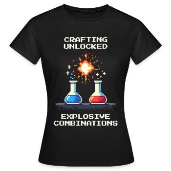 Crafting – explosive Kombinationen | Chemie - Frauen T-Shirt - Schwarz - Vorne - AI Model Female 172 dark (172cm)