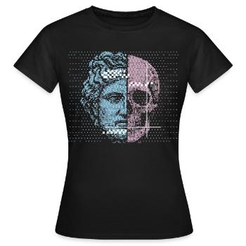 Digital Split Ancient Face Skull Art Design - Women's T-Shirt - black - Front - AI Model Female 172 dark (172cm)