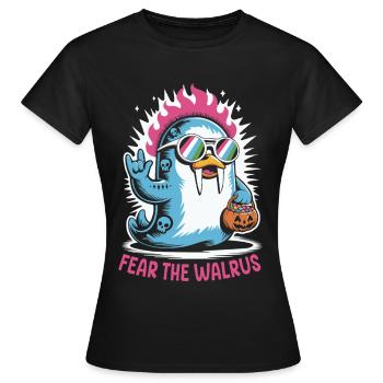 Walrus Punk Rocker Halloween - Women's T-Shirt - black - Front - AI Model Female 172 dark (172cm)