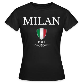 Ich liebe Mailand, Mailand Italien - Frauen T-Shirt - Schwarz - Vorne - AI Model Female 172 dark (172cm)