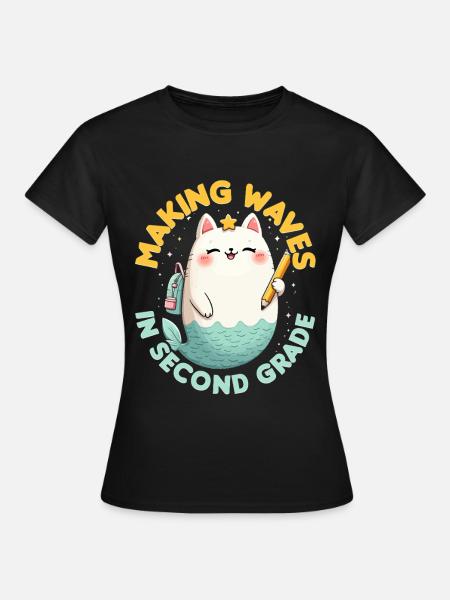 Meerjungfrau Making Waves In Second Grade - Frauen T-Shirt - Schwarz
