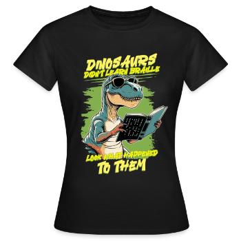 Professeur de Braille Braille Dotum - T-shirt Femme - noir - Devant - AI Model Female 172 dark (172cm)