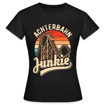 Accro aux montagnes russes - Fan d'adrénaline - Looping - T-shirt Femme - noir - Devant - AI Model Female 172 dark (172cm)