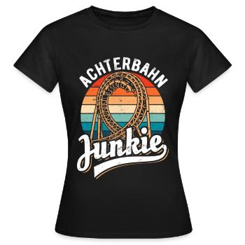 Accro aux montagnes russes - Looping - T-shirt Femme - noir - Devant - AI Model Female 172 dark (172cm)
