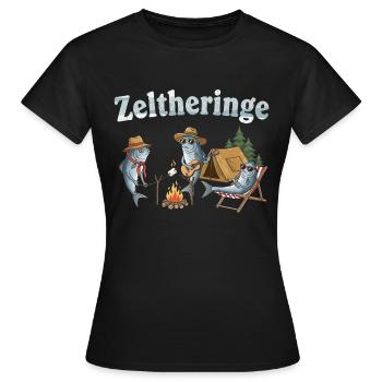 Tent pegs for camping adventures - Women's T-Shirt - black - Front - AI Model Female 172 dark (172cm)