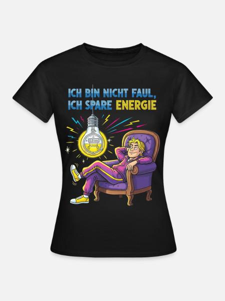 Energiegeladenes Chill-Design mit Glühbirne - Frauen T-Shirt - Schwarz