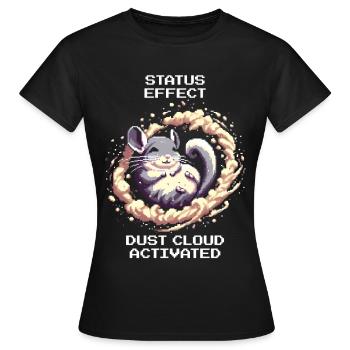 Statuseffekt: Staubwolke aktiv | Chinchilla - Frauen T-Shirt - Schwarz - Vorne - AI Model Female 172 dark (172cm)